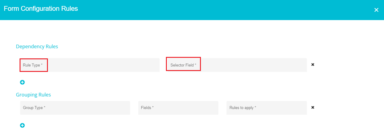 image highlighting Rule Type and Selector Fields